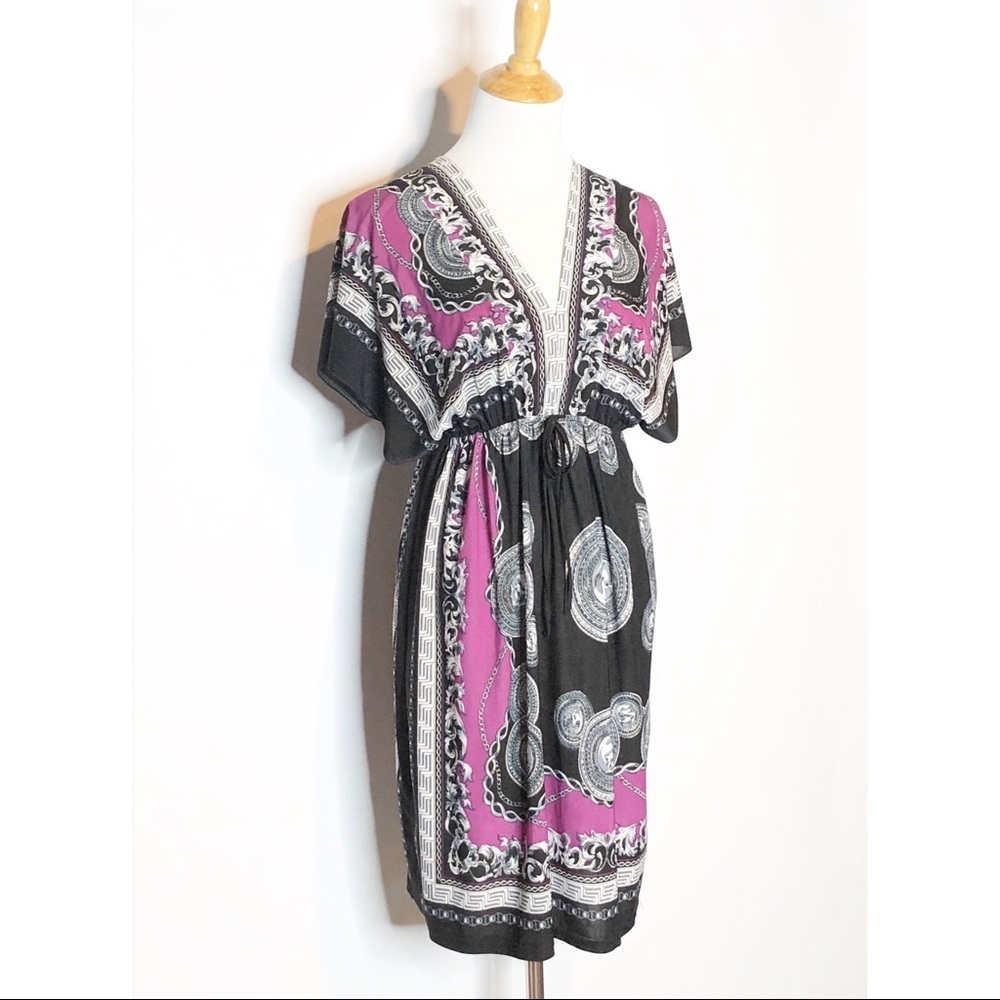 Black/Purple Bandana Print Swim Coverup Dress - Picture 7 of 8